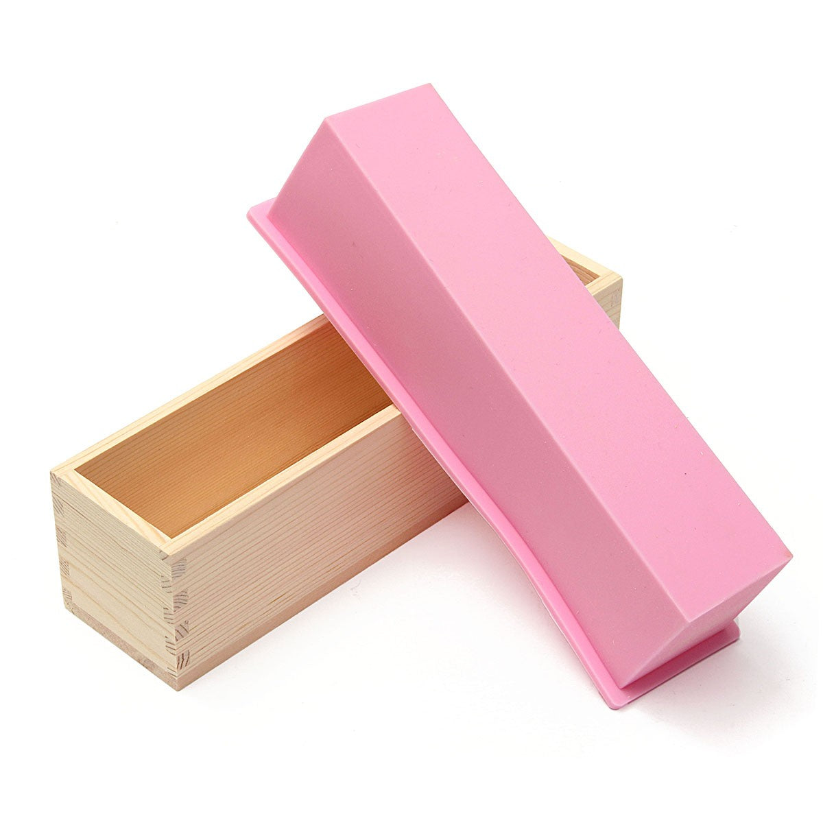 Wooden Loaf Soap Mould Silicone With Lid Making Baking Tool Cake Biscuit Cutter Baking Mold