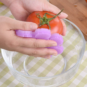 KCASA KC-SC47 Flower Shape Silicone Dish Bowl Vegetable Fruit Cleaning Brush Heat Resistant Coaster 