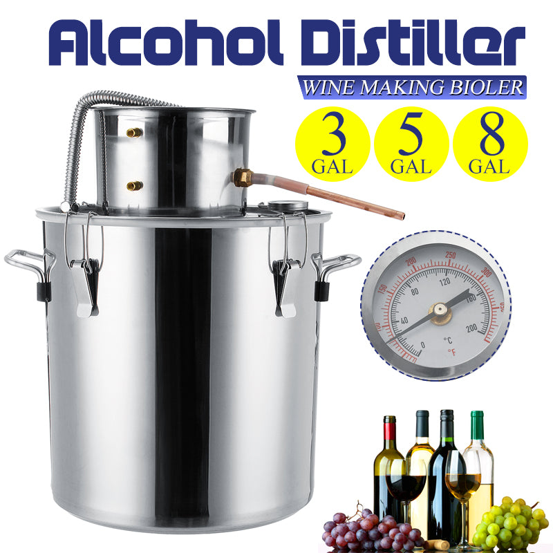 3GAL/5GAL/8GAL Water Distiller W-ine Alcohol Distiller Stainless Boiler W-ine Making Equipment Kit