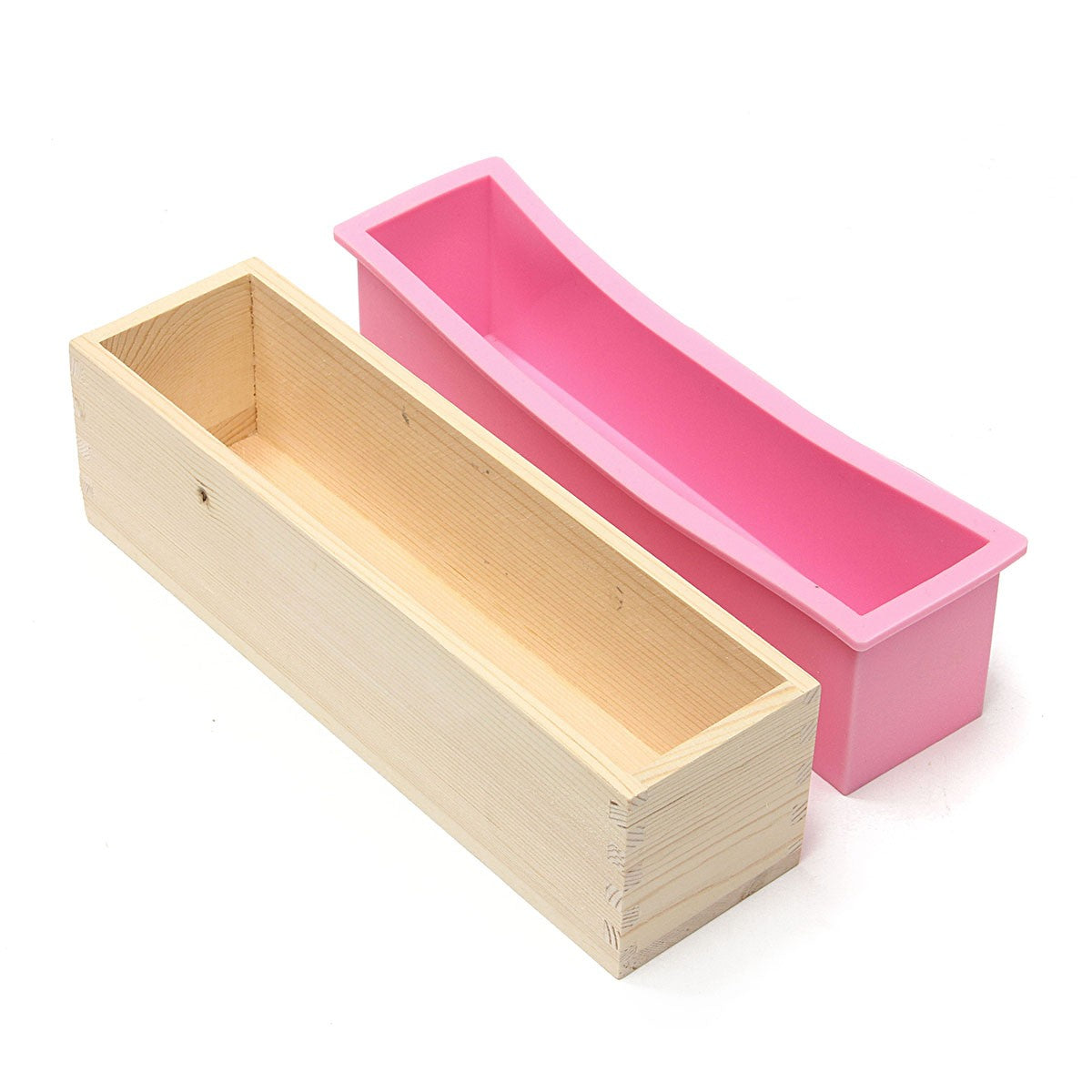 Wooden Loaf Soap Mould Silicone With Lid Making Baking Tool Cake Biscuit Cutter Baking Mold