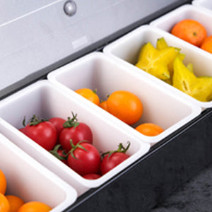 6 Compartment Divided Fruit Food Storage Case Box Kitchen Storage Container Garnish Crisper