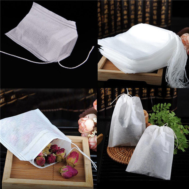 50 Pcs/Lot Teabags 5.5 x 6.5CM Empty Scented Tea Bags With String Heal Seal Filter Paper  