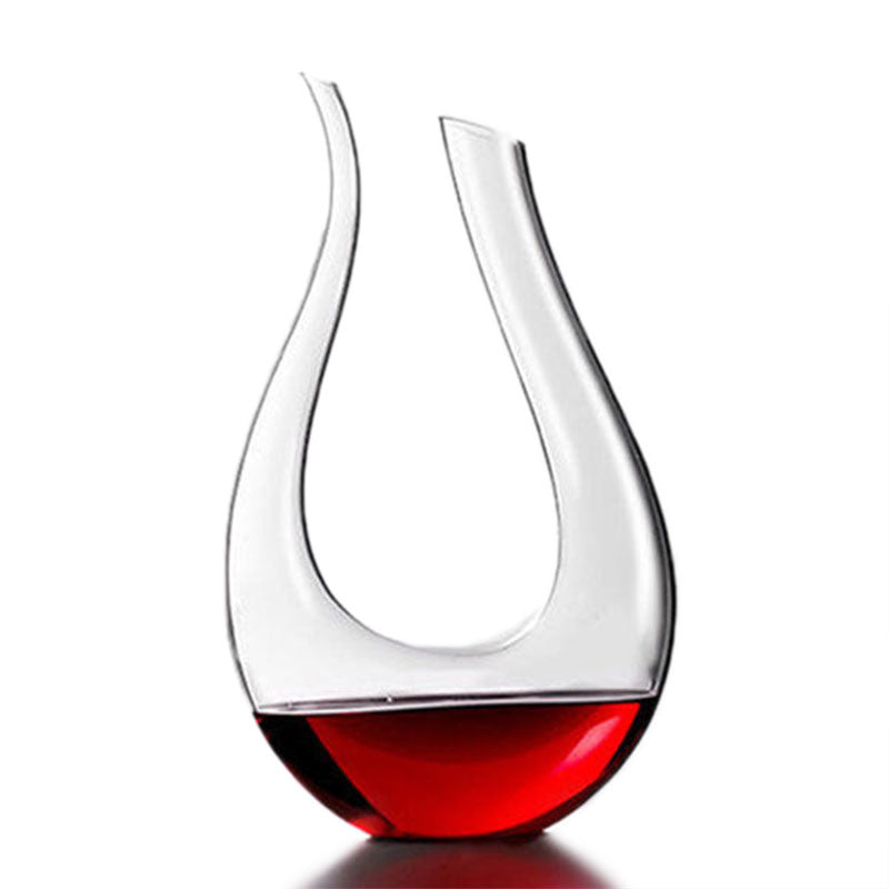 1200ml Luxurious Crystal Glass U-shaped Horn Wine Decanter Wine Pourer Red Wine Carafe Aerator      