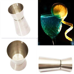 Drink Measure Cup Cocktail Shaker Jigger Single Double Shot Short Stainless Steel Spirit Party Wine Cup