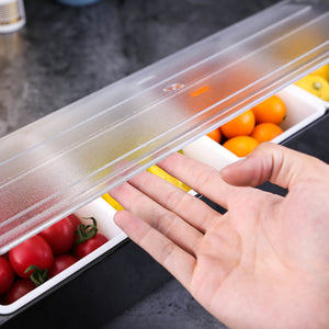 6 Compartment Divided Fruit Food Storage Case Box Kitchen Storage Container Garnish Crisper