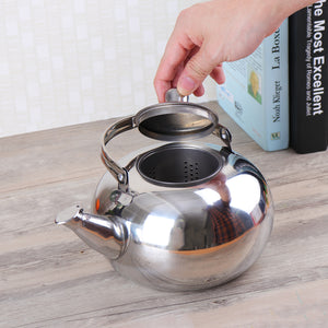 1/1.5/2/2.5L Stainless Steel Tea Pot Coffee Pot with Tea Strainer Infuser Filter 