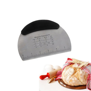 Stainless Steel Kitchen Dough Scraper Chopper Pastry Cutter with Measuring Scale Bakeware Tool 