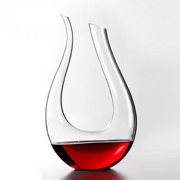 1200ml Luxurious Crystal Glass U-shaped Horn Wine Decanter Wine Pourer Red Wine Carafe Aerator      