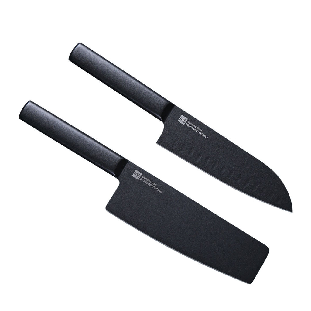 HUOHOU 2PCS / Set Cool Black Non-Stick Cutter Stainless Steel Cutter Set From xiaomi youpin