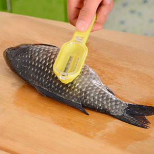 Food-grade ABS Fish Scaler Fish Scale Remover Skin Scales Innovative Lid Design Seafood Tools Kitchen Accessory Fast Cleaning Fish Skin Scraper Cleaner Scaler Kitchenware Peelers