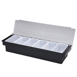 6 Compartment Divided Fruit Food Storage Case Box Kitchen Storage Container Garnish Crisper