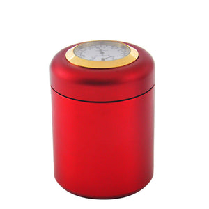 Aluminum Stash Jar Storage Airtight Smell Proof Herbs Spices Container Essential (With Hygrometer) Kitchen Storage Container