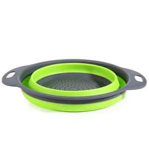 Honana CF-CO2 Silicone Foldable Colanders Strainer Drain Basket Fruit Vegetable Cleaning Basket