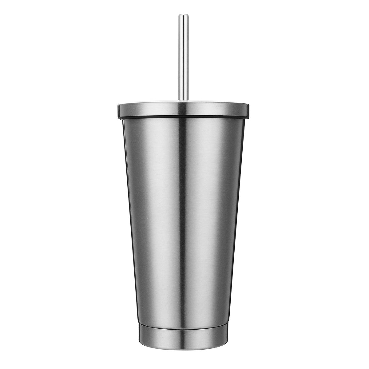 500ml Stainless Steel Mug Portable Home And Office Tumbler Coffee Ice Cup With Drinking Straw