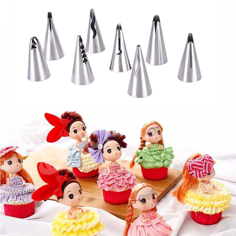 Honana CF-PN10 10Pcs Stainless Steel Russian Tulip Dress Icing Piping Nozzles Cake Baking Tools