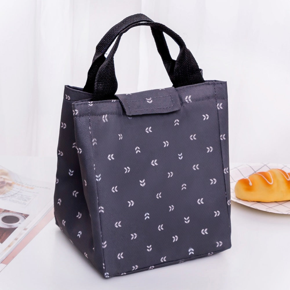 New Portable Lunch Bag Small Leaf Insulation Package Family Picnic Cold Ice Cooler Canvas Hand Bag Baby Food Keeper Bag