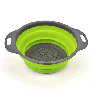 Honana CF-CO2 Silicone Foldable Colanders Strainer Drain Basket Fruit Vegetable Cleaning Basket