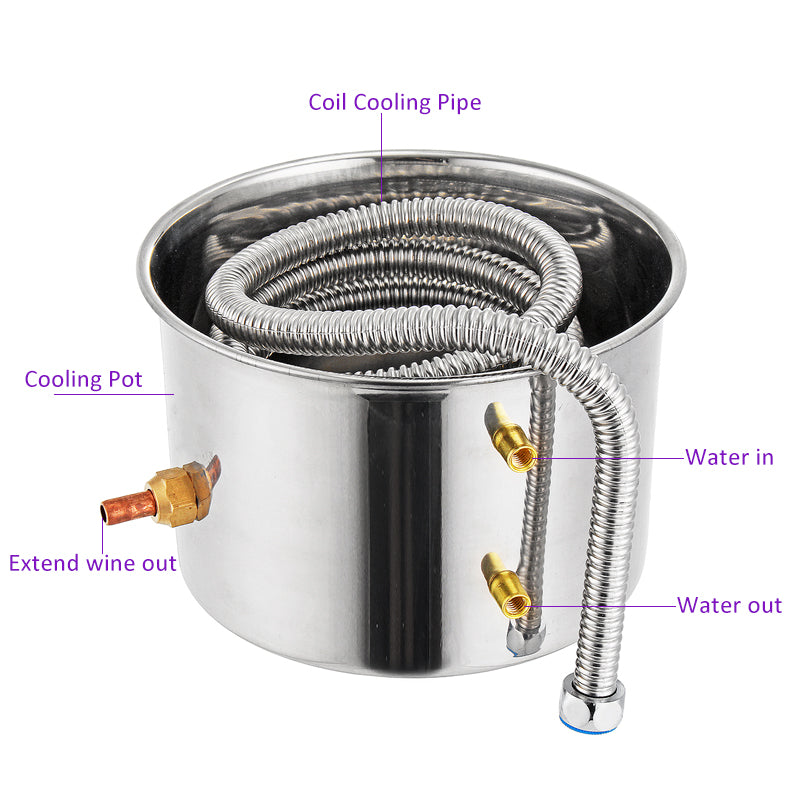 3GAL/5GAL/8GAL Water Distiller W-ine Alcohol Distiller Stainless Boiler W-ine Making Equipment Kit