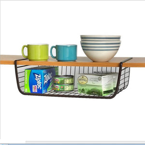 Iron Rack Hanging Shelf Kitchen Free Punch Storage Basket Portable Cabinets Kitchen Storage Rack Chopping Holder Space Saver Organizer Cupboard