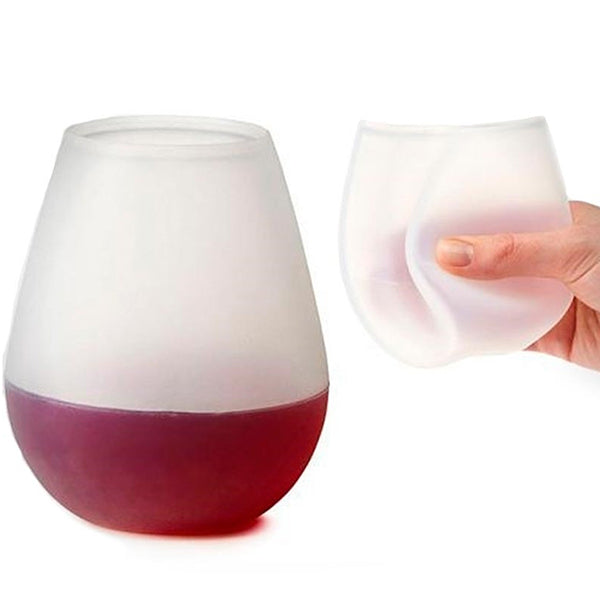 Silicone Wine Cups Foldable Beer Glasses Unbreakable Glasses Non Slip Stoup