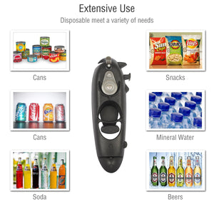 Portable Multifunctional Manual Can Opener Bottle Opener Smooth Edge Side Cut with Magnet for Kitchen and Outdoor Camping