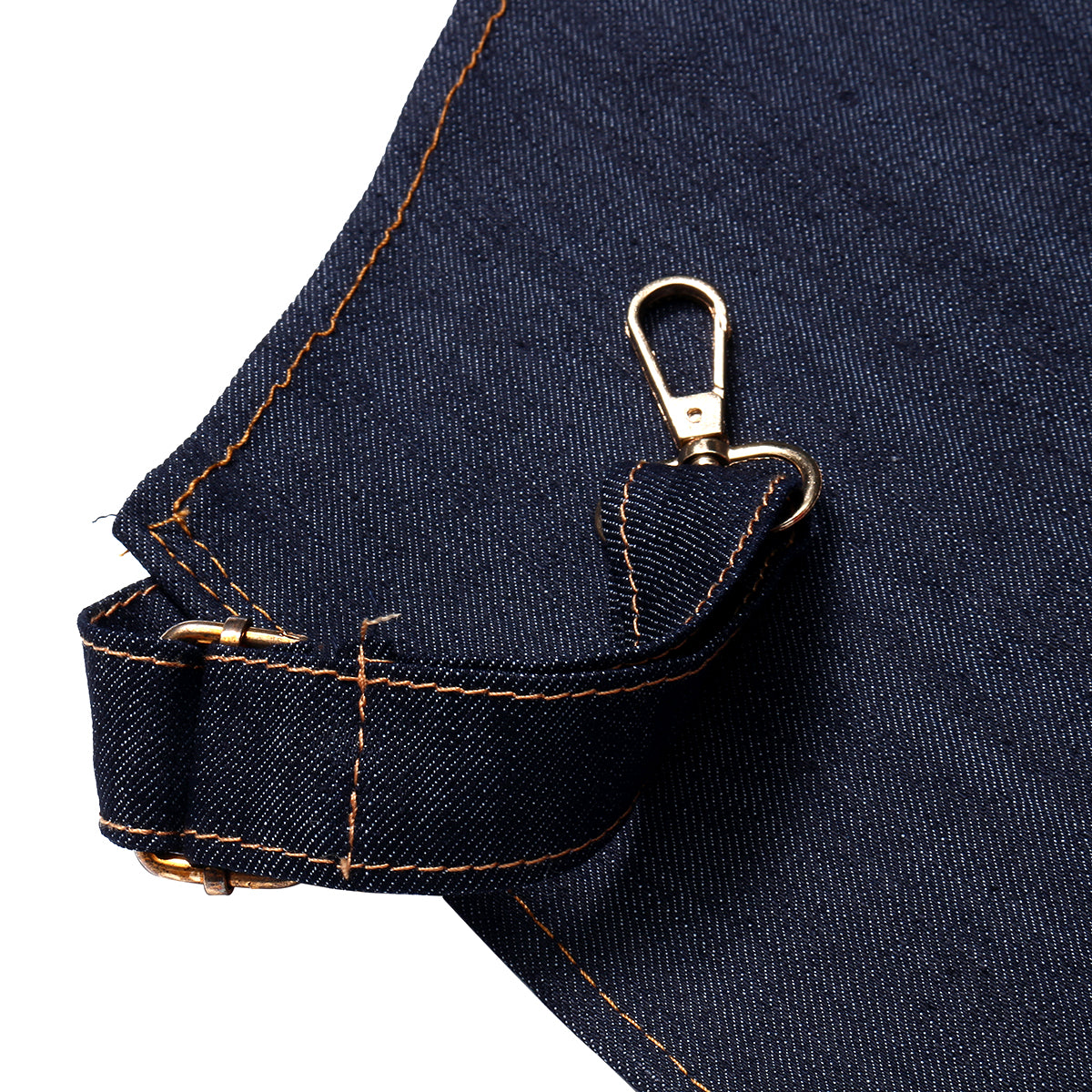 Men Ladies Denim Apron Bib Pocket Jeans Cafe Kitchen Cook Adjustable Uniform Kitchen Aprons