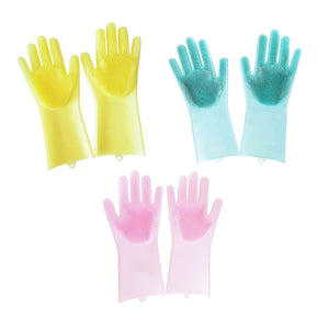 KCASA Multifunctional Durable Magic Silicone Washing Gloves Cooking Glove Cleaning Tools 