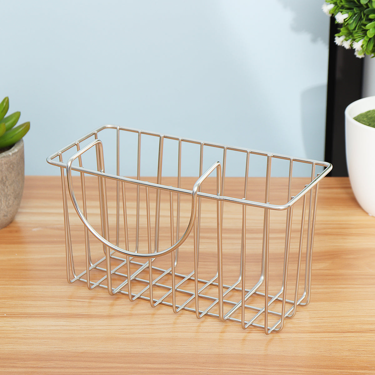 Kitchen Stainless Steel Sponge Holder Sink Caddy Brush Soap Drain Shelf Kitchen Storage Tool Storage Baskets