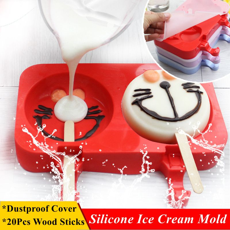 Creative Silicone Ice Cream Mold Ice Lolly Mold Rod Ice Mold Red Food Grade