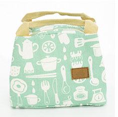 Bento Pouch Lunch Linen Cotton Bag Thermal Insulated Lunch Box Tote Cooler Bag 