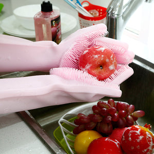 KCASA Multifunctional Durable Magic Silicone Washing Gloves Cooking Glove Cleaning Tools 