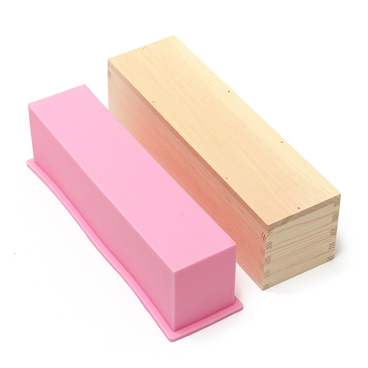 Wooden Loaf Soap Mould Silicone With Lid Making Baking Tool Cake Biscuit Cutter Baking Mold