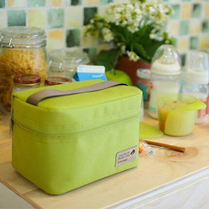 Waterproof Portable Picnic Insulated Zipper Storage Box Tote Lunch Bag Travel Supplies Oxford Cloth 