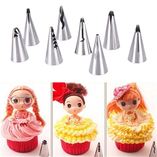 Honana CF-PN10 10Pcs Stainless Steel Russian Tulip Dress Icing Piping Nozzles Cake Baking Tools