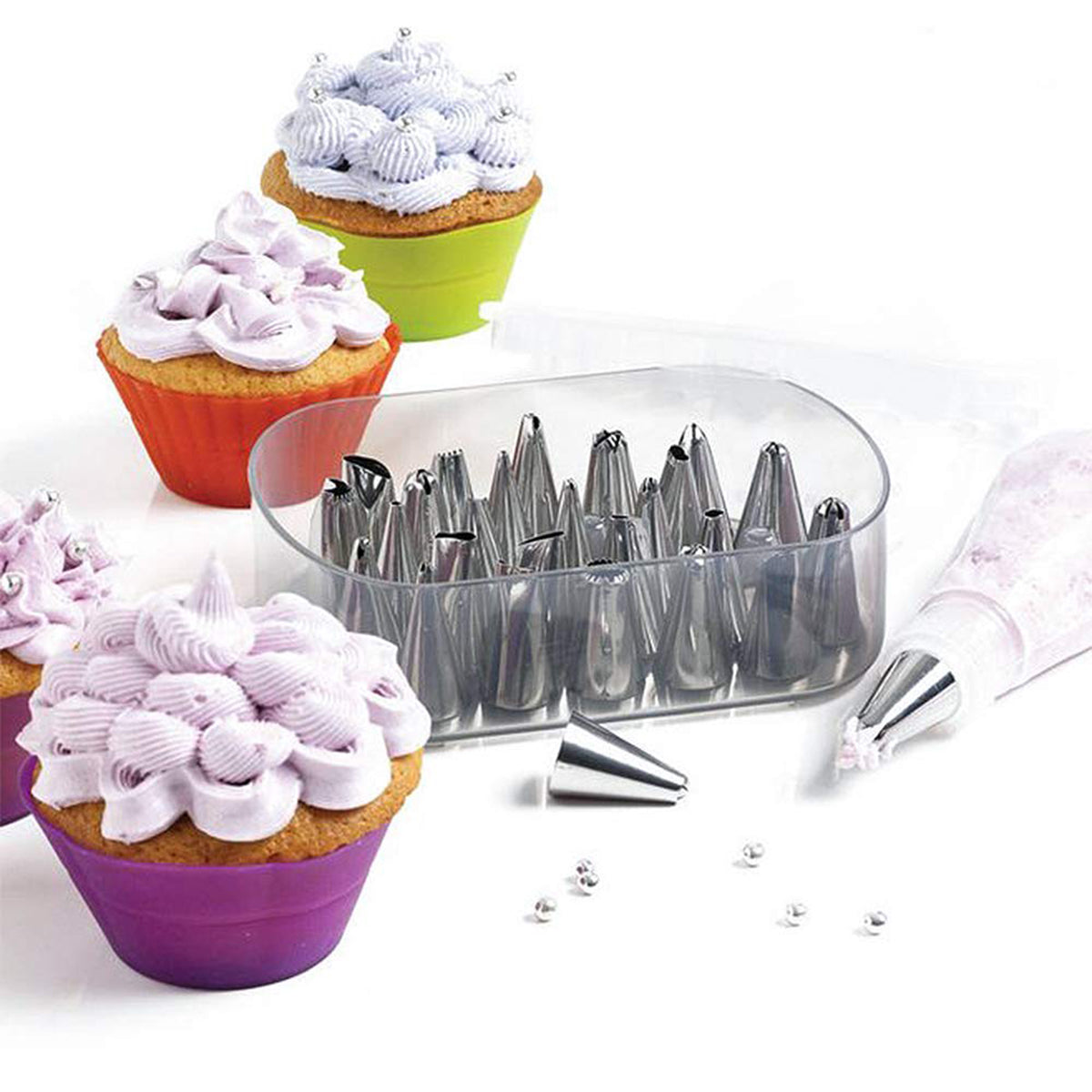 73Pcs Rotating Turntable Cake Decorating Tools Baking Mold Flower Icing Piping Nozzle