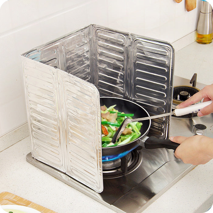 Aluminum Foil Oil Block Oil Barrier Stove Cooking Heat Insulation Anti-Splashing Oil Baffle Kitchen Utensils Supplies